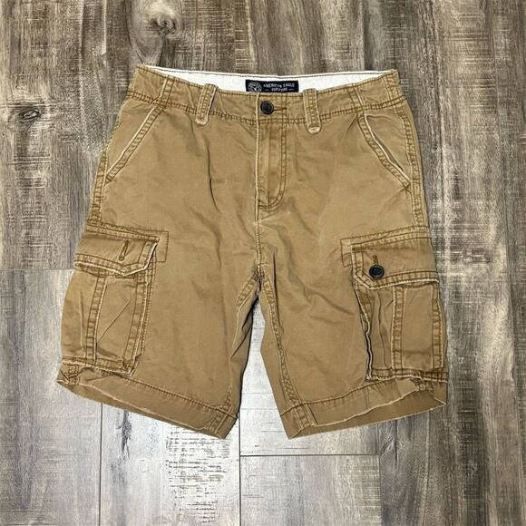 American Eagle Men's Cargo Shorts Brown Size 30 Multiple Pockets - Picture 1 of 5